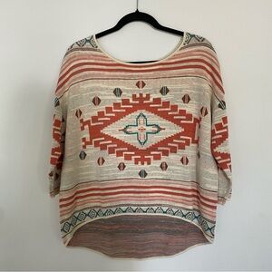 Bass Pro Southwestern Aztec Patterned Tunic Sweater